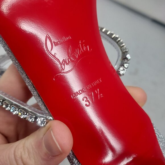 Christian Louboutin Silver Just Queen Crystal Bridal Wedding Heel Sandal - Picture 4 of 12